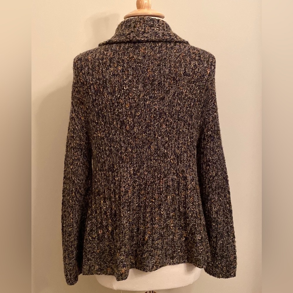 Alps Gray Orange Brown SZ L Cabincore Outdoorsy Gorpcore Knit Cardigan Sweater - Picture 7 of 10